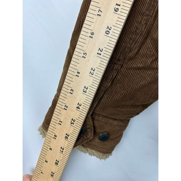 VTG Aeropostale Jacket Men's XL Sherpa Fur Corduroy Western Grunge Rancher Tan - Picture 5 of 13